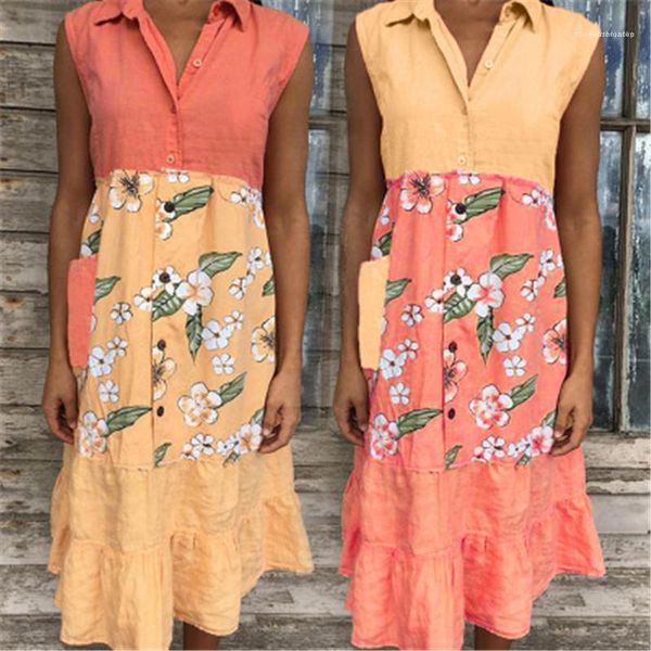 

летняя мода складки тонкий v-образным вырезом дизайнер женский повседневный сыпучие печати платье без рукавов одежда шитье без рукавов женск, Black;gray