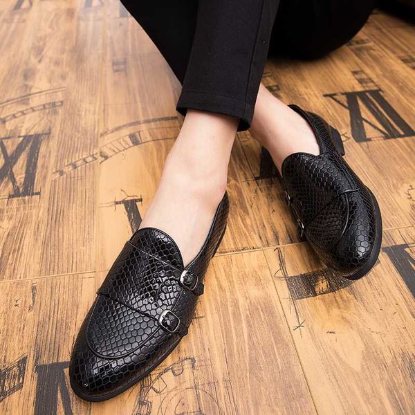 

мужчины мокасины обувь кожа партия обувь casual слип-на flats для мужчин платье засов прочные sole комфортное nonslip zapatos, Black