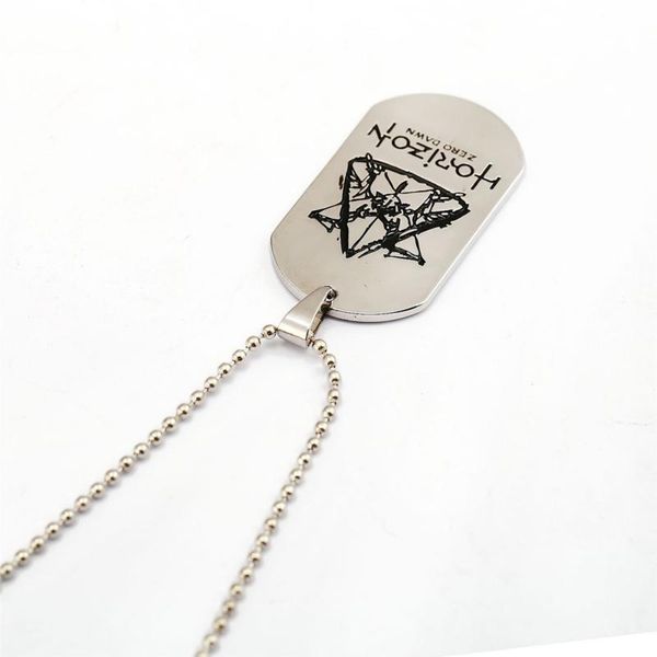

game jewelry horizon dawn necklace beads chain dog tag pendant metal choker men boy gift collar accessory figure, Silver