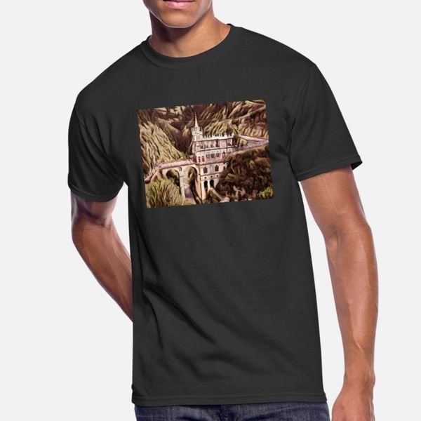 

colombia las lajas sanctuary artistic slush t shirt men character 100% cotton crew neck novelty fitness humor spring vintage shirt