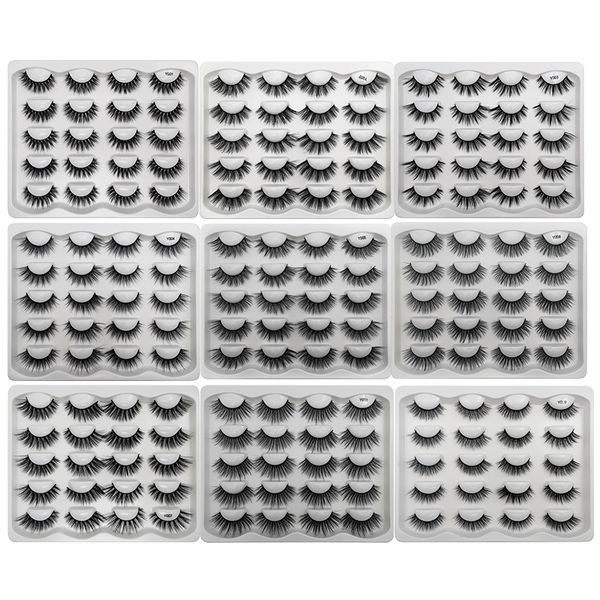 

false eyelashes 10 pairs 3d mink natural long dramatic makeup lashes thick volume