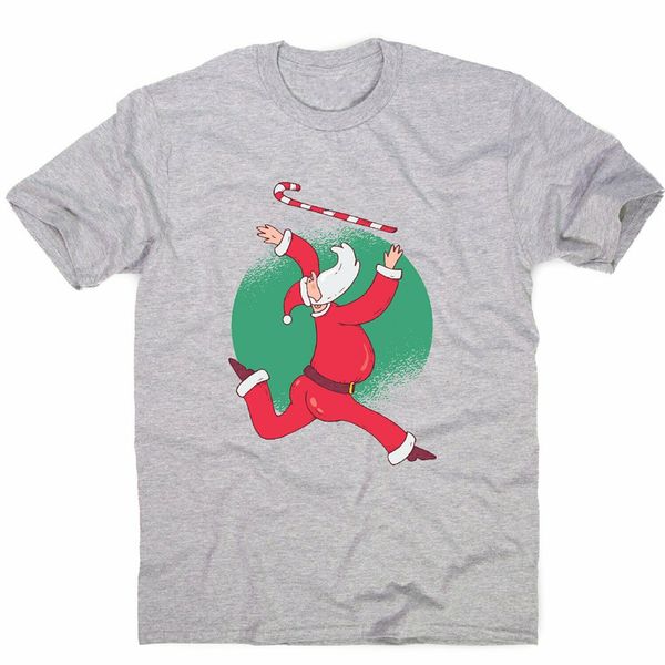 

santa baton twirling - funny christmas men's t-shirt loose fit tee shirt