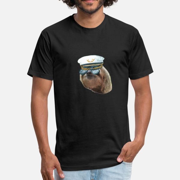

sloth aviator glasses captain hat sloths in t shirt men create tee shirt round neck costume gift new fashion spring trend shirt