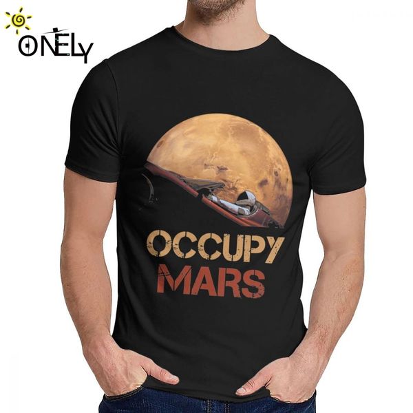 

boy t-shirt occupy mars spacex starman 2 soft slim summer o-neck retro la camiseta