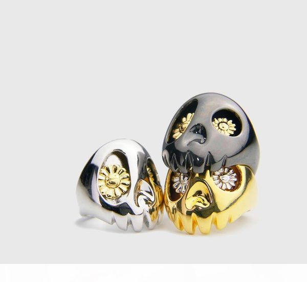 

murakami takashi superflat series limited skull skull sun flower ring, Golden;silver