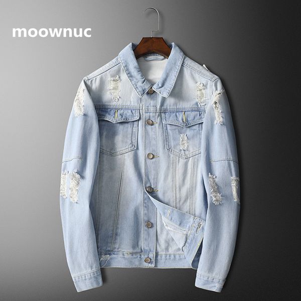 

2020 autumn new arrival coat men spring men denim jacket cotton coats tear style men's jean jackets plus size m-3xl, Black;brown