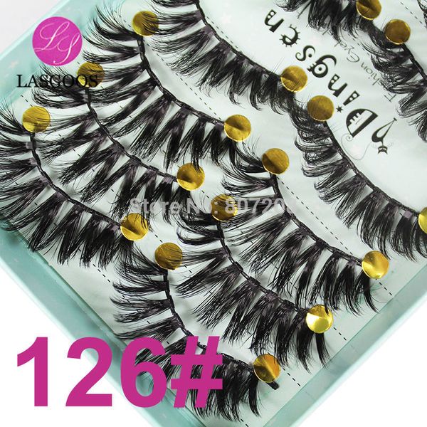 

false eyelashes 10 pairs/lot 3d deep v volume crisscross fluffy eye lash extension lashes strips for fashion lady make-up 3d-126