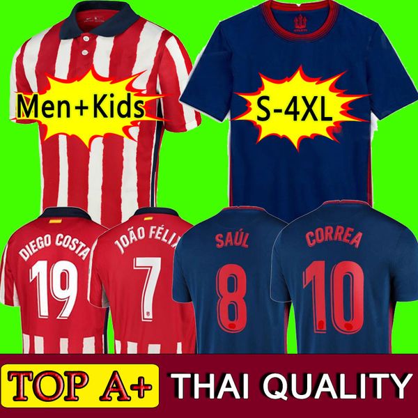 

20 21 atletico soccer madrid jerseys joao felix 2020 2021 saul camisetas de fÃºtbol morata diego costa football shirt mens jersey kids kit, Black;yellow