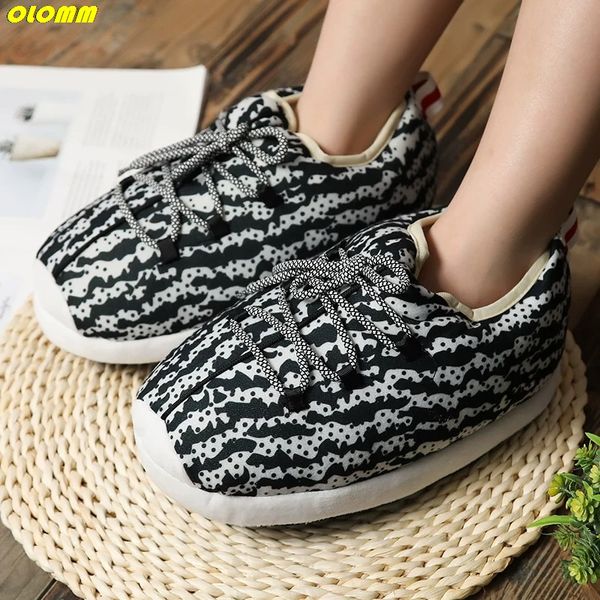 

winter slippers women cute warm home slippers men/women house floor indoor slides fat dudu woman shoes child sliders, Black