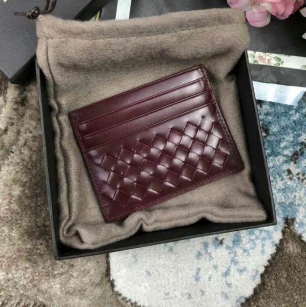 

business men name card cardholders women card holders cow leather cready card costume kintting handmade material crochet soft vintage fashio, Black