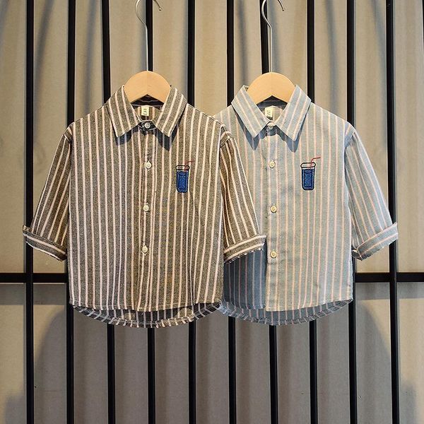 

baby boys shirt 3-9 years old autumn and winter stripes cartoon print korean cotton jacket thin boy kids, White;black