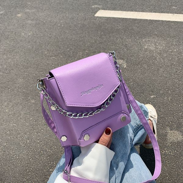 

фиолетовый crossbody сумки для женщин 2020 мода малый женский цепные кошельки дорожные сумки сак de marque de luxe femme
