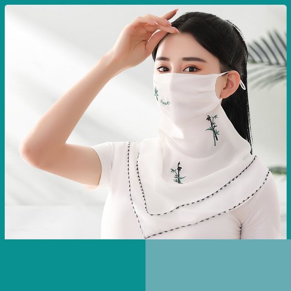 

summer sunscreen mask women thin breathable summer anti-ultraviolet mouth tan neck guard big mask sunshade full face veil