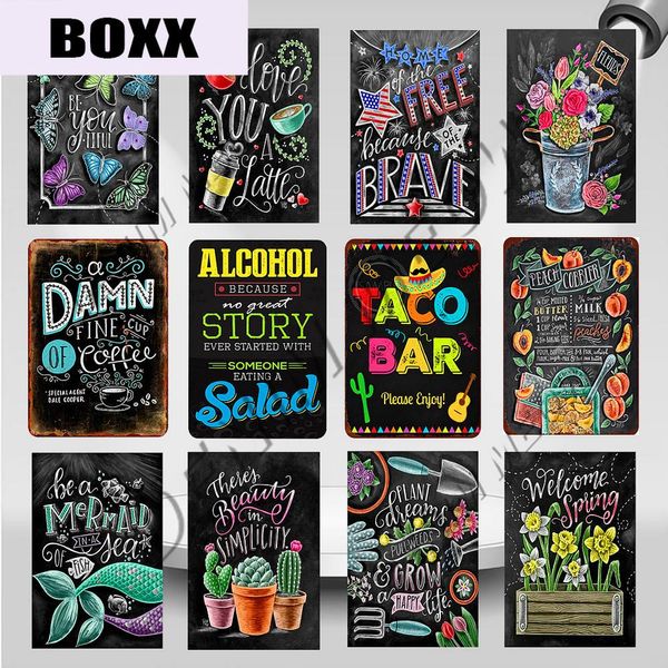 

new style flower garden decorative vintage metal plates pumpkin shabby chic lovely welcome spring tin sign wall art poster wy106