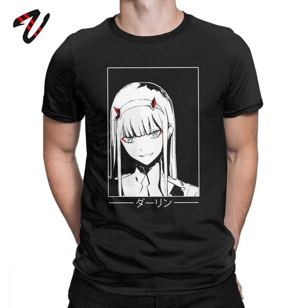

mens tshirt franxx movie t shirt for male cool zero two t-shirt darling 100% cotton tees funny new arrival slim fit clothes