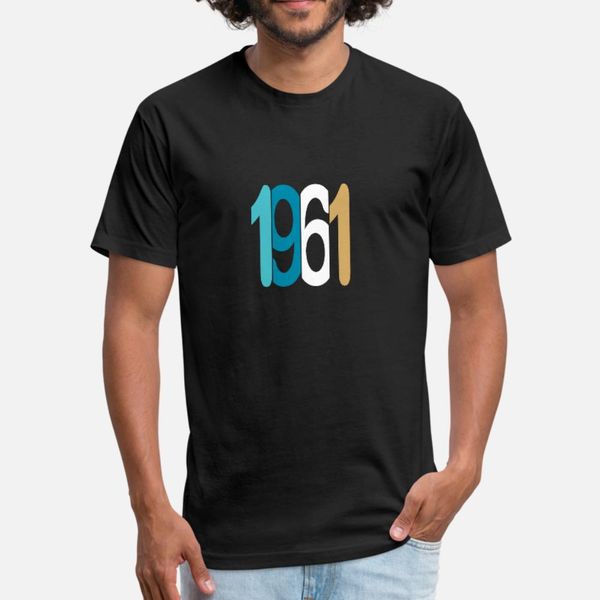 

1961 t shirt men printing short sleeve o-neck trend interesting breathable summer style standard shirt, White;black