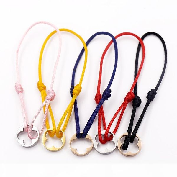 

fashion style women flower bangle handmade rope chain bracelet charm titanium stainless steel three circles carter brand jewelry ps5300, Golden;silver