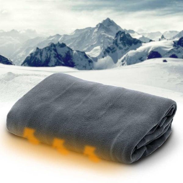 

12v universal camping foldable car heated blanket insulation safety adjustable keep warm travel electric fast soft home winter