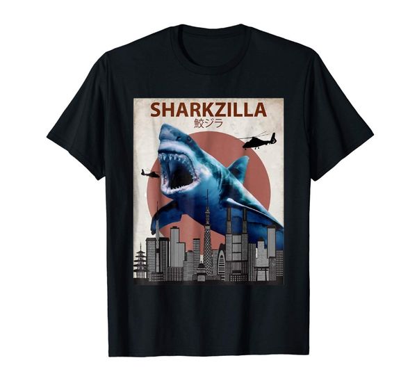 

2019 t shirt men tshirt sharkzilla funny shark t-shirt | shark lovers gift t shirts