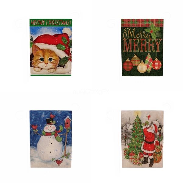 

christmas hanging flags shop window pendant home party room wall ornament outdoor xmas santa claus decoration door flags#188