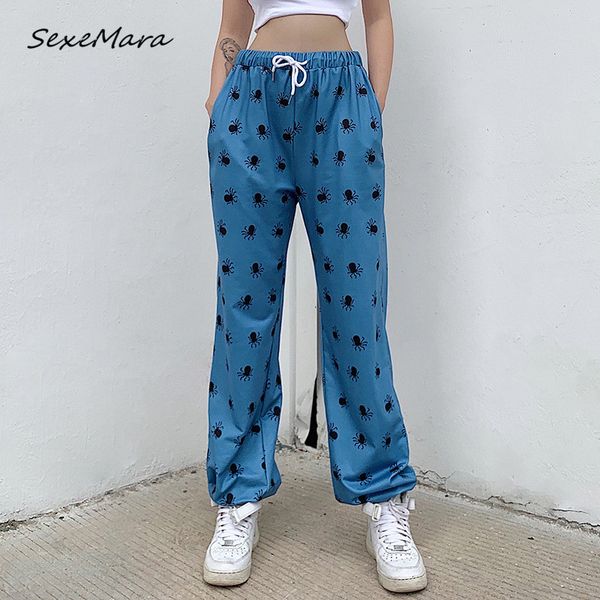 

2020 sale fashion women pants casual streetwear elastic waist loose pants for ladies, Black;white