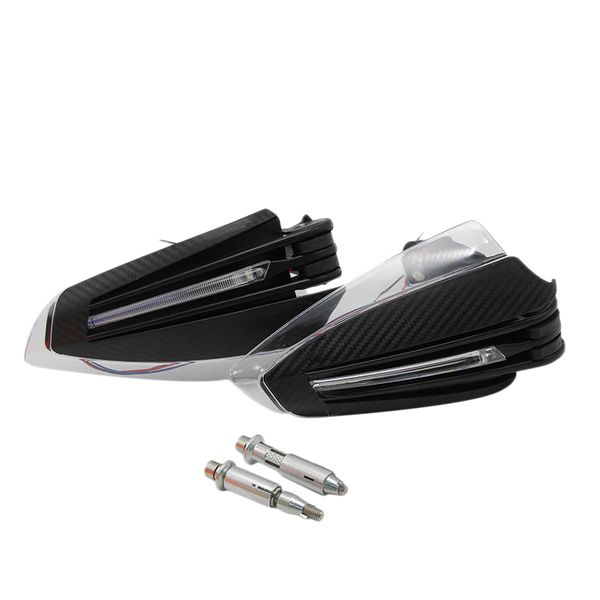 

handlebars 2pcs 22mm 7/8 inch motorcycle hand guard led turn signal handle protector black