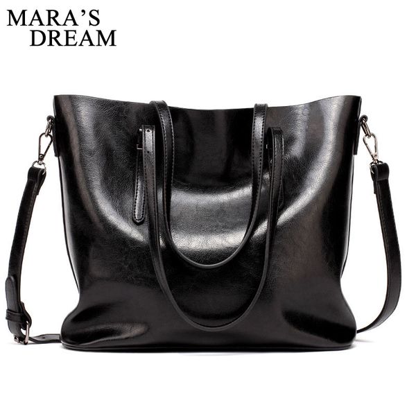 

mara's dream brand women leather handbags women's pu tote bag large female retro fashion shoulder bags main brown black red