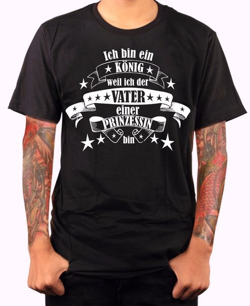 

2019 new brand clothing brand i am the king father birth gift children's papa cotton 3dt shirt