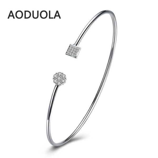 

silver plated bangle bracelet adjustable charm bracelets with cubic zircon chain diy bracelets fit for for women jewelry gift, Black