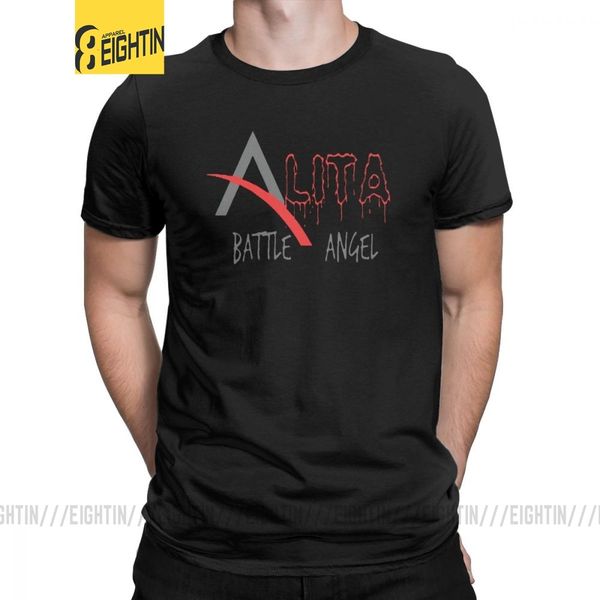 

отпечатано alita tee shirt gunnm battle angel t мужская рубашка топы vintage movie аниме япония футболки o шеи хлопок