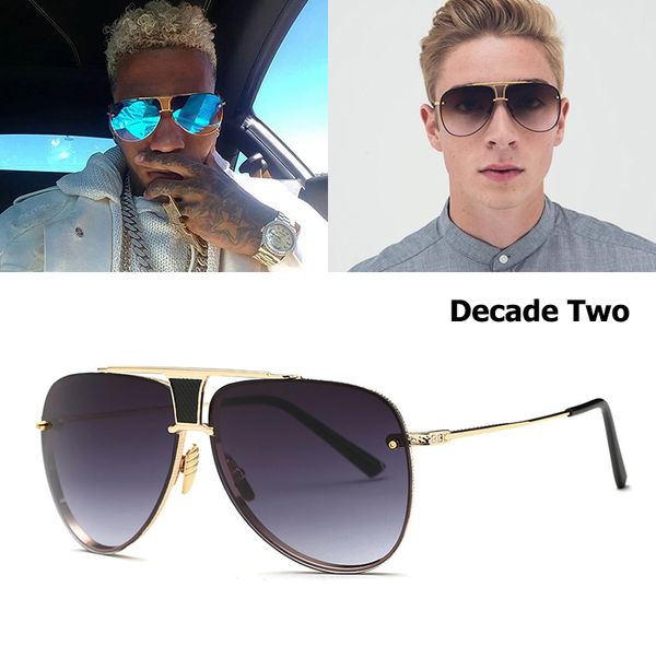 

2020 design fashion style gradient lens sunglasses men vintage brand design sun glasses, White;black