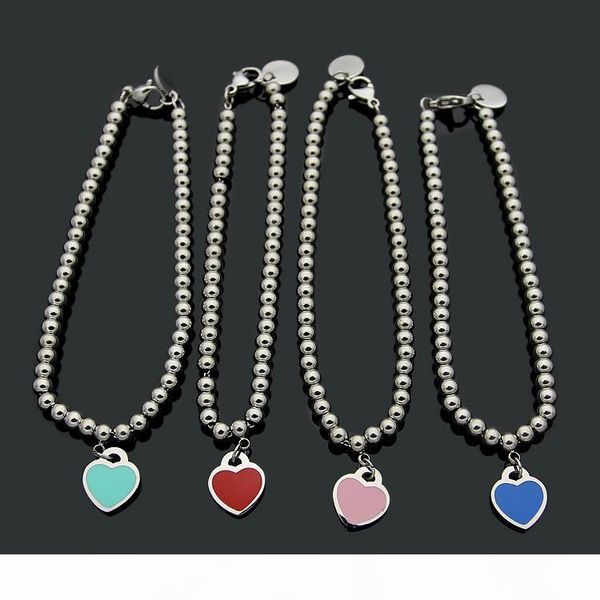 

z7 любви сердце синие розовый цвета мода бренд t дизайнерские браслеты для дизайна леди женщины партий свадебного lovers подарок из нержавею, Black