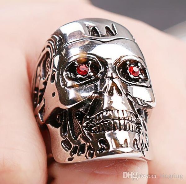 

pay4u luxury penk skull ringthe century terminator metal skull ring christmas gifts fashion skull ring skeletonring wholesale drop shipping, Slivery;golden