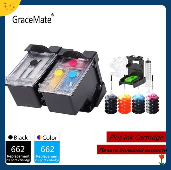 

gracemate 662 refillable ink cartridges compatible for deskjet 1015 1515 2515 2545 2645 3545 4510 4515 4516 4518