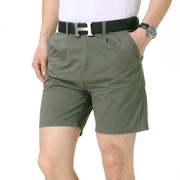 

2020 father's gift2020 new men's shorts summer men casual cotton short cargo pants sport solid color knee length shorts male, White;black