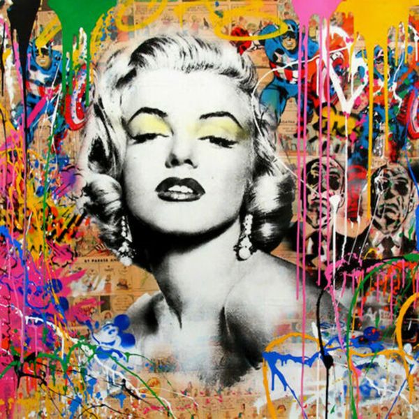 

mr brainwash graffiti art decor marilyn monroe 02 wall decor handcrafts /hd print oil painting on canvas wall art canvas pictures 200808