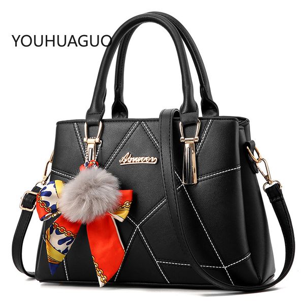 

youhuaguo women's bag 2020 spring new hair ball handbag scarf bucket bath bag mother women shoulder messenger