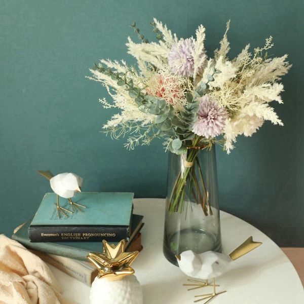 

artificial flower eucalyptus hybrid bouquet wedding green plant decoration home decoration fake flower home wedding decor