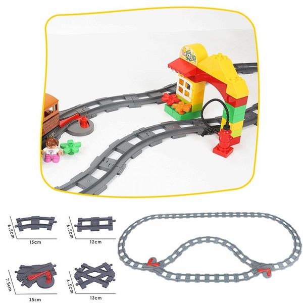 

trains brick compatible flexible straight sets forked city model compatible toy railway building duplos rail curved blocks track yxloqw