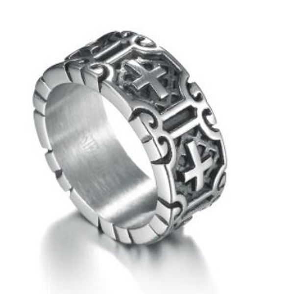 

jewelry rings for men stainless steel jesus cross classic rings wholesale fashion of shipping, Silver