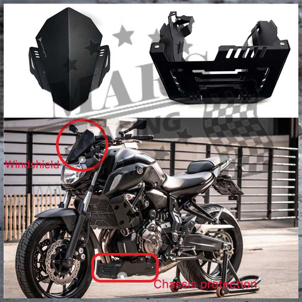 

мотоцикл алюминиевый лобовое стекло ветровое стекло двигатель guard skid plate шасси защитные для mt07 mt 07 mt07 2020 2020 18 19