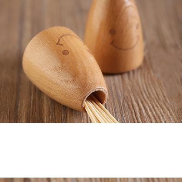 

Cute Smile Wooden Toothpick Holder Creative Substantial Toothpick Holders Healthy an Useful in Family for Eating