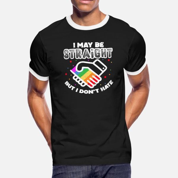 

i may be straight but i don t hate t shirt men personalized 100% cotton s-3xl letter loose breathable summer trend shirt