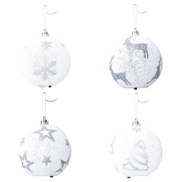 

christmas tree glow balls pendants plastic white printed xmas party baubles hanging ornament festival diy decoration