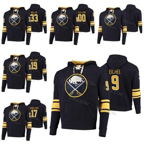 

buffalo sabres custom 9 jack eichel 21 kyle okposo blank reinhart 41 justin falk 90 ryan o reilly sobotka mccabe miller hoodie jerseys, Black;red