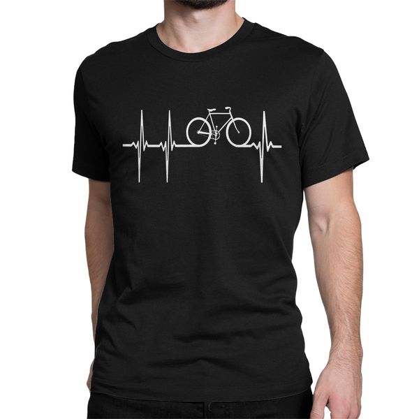 

cycling mtb mountain biking t-shirt for men heartbeat vintage 100% cotton tees o neck short sleeve t shirts 4xl 5xl clothing