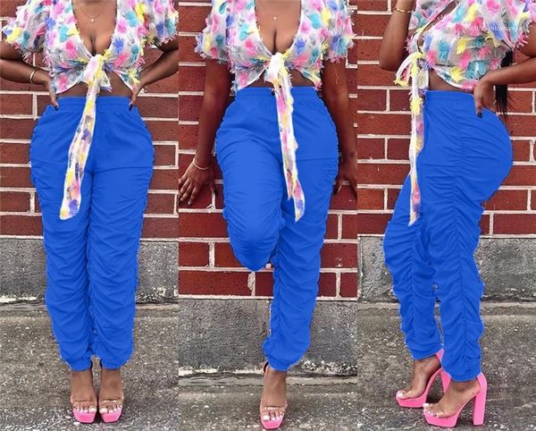 

женская одежда мода solid color плиссированных повседневные брюки свободные брюки эластичный пояс женской одежда весна-лето, Black;white