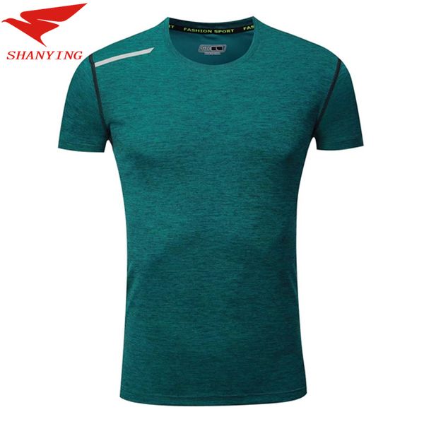 

men's active short sleeve t-shirts running shirt fitness slim tennis soccer jersey gym clothing quick dry training jersey, Black;blue