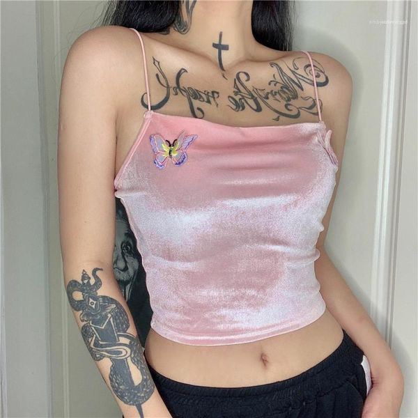 

natural color camis womens clothing womens embroidery camis slash neck crop fashion butterfly pattern, White