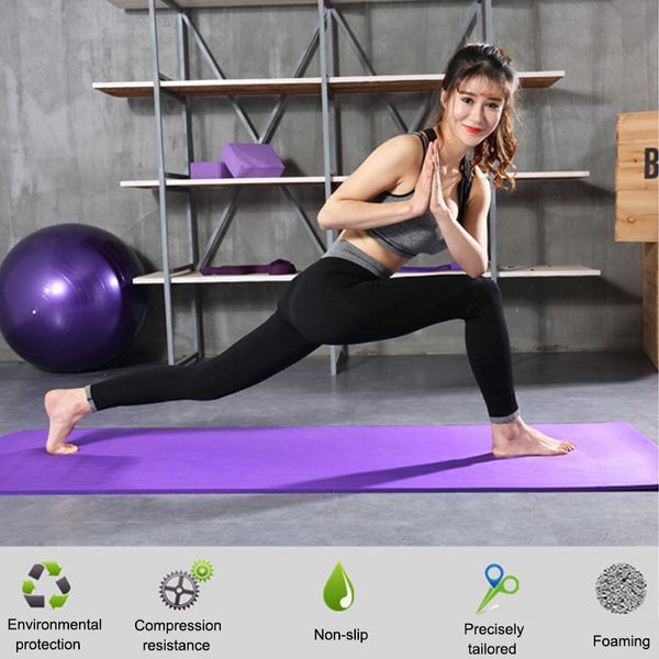 1830 * 610 * 10mm NBR Yoga Mat Non Slip Tapete Fitness Ginástica Ambiental Mats Pilates Gym Esportes Exercícios de Esportes para Iniciante